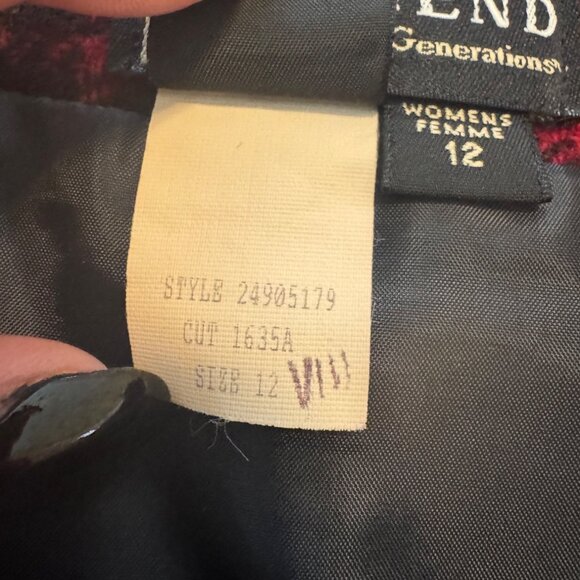 Eddie Bauer Legend  Blanket Skirt Plaid Red & Black Wool Blend Size 12 - Picture 6 of 6